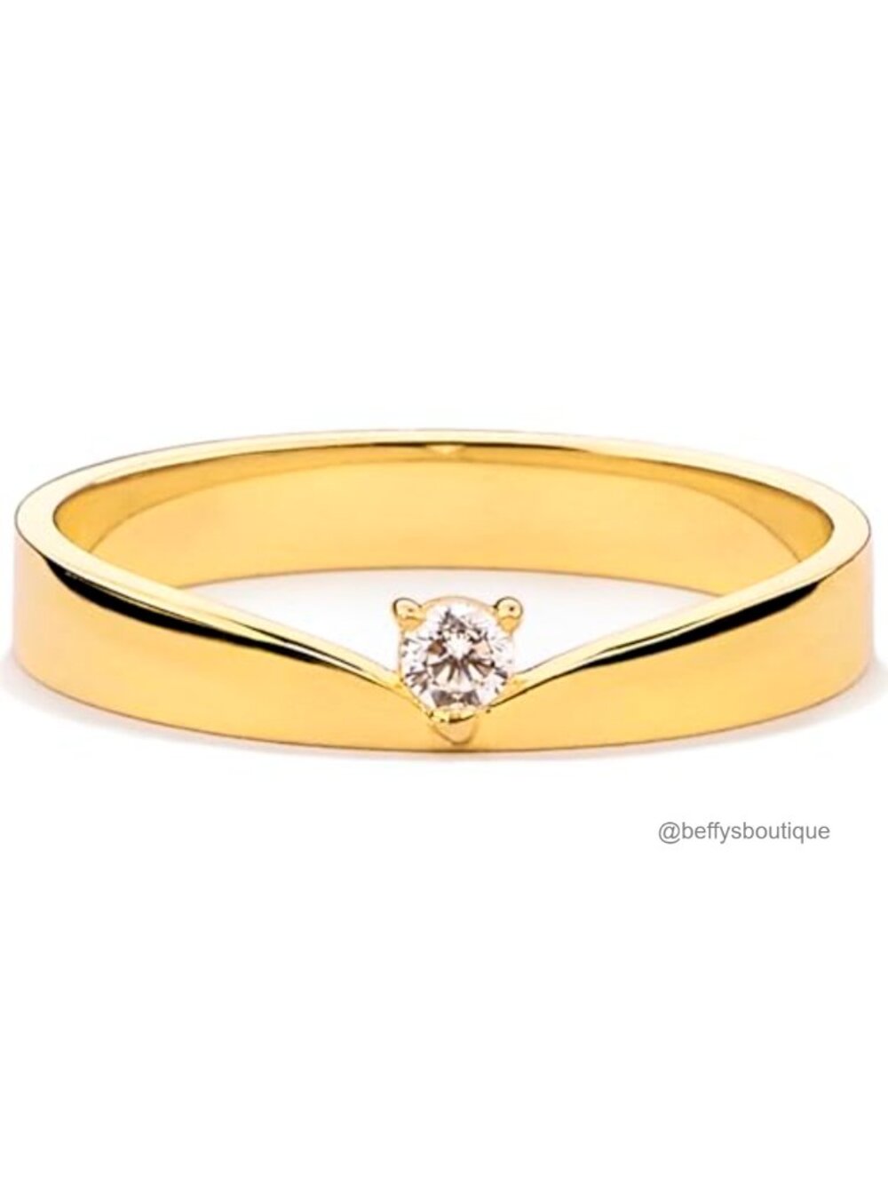 Gold Plated Stacking Ring Pinky Ring Women 18K Gold Band Ring